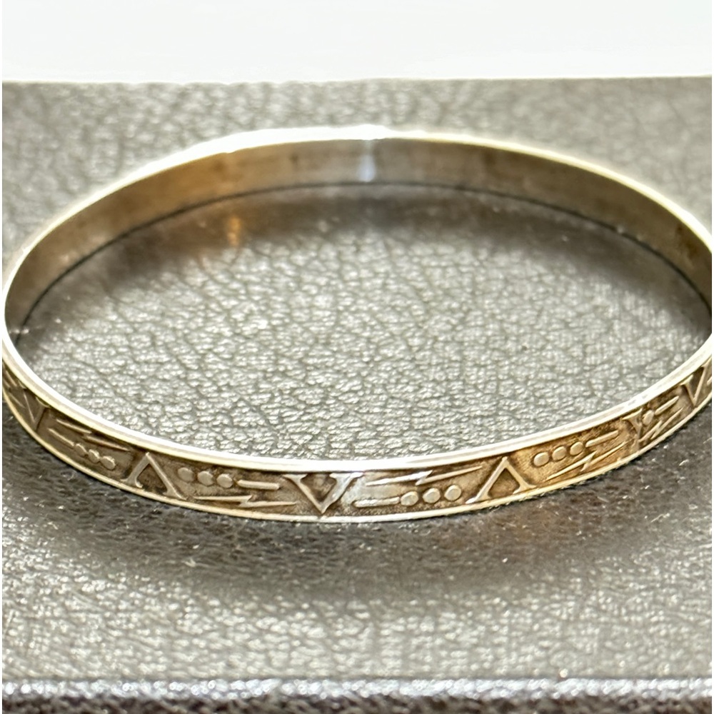 Vintage Coro Sterling Silver Bangle Bracelet Very Rare Pattern